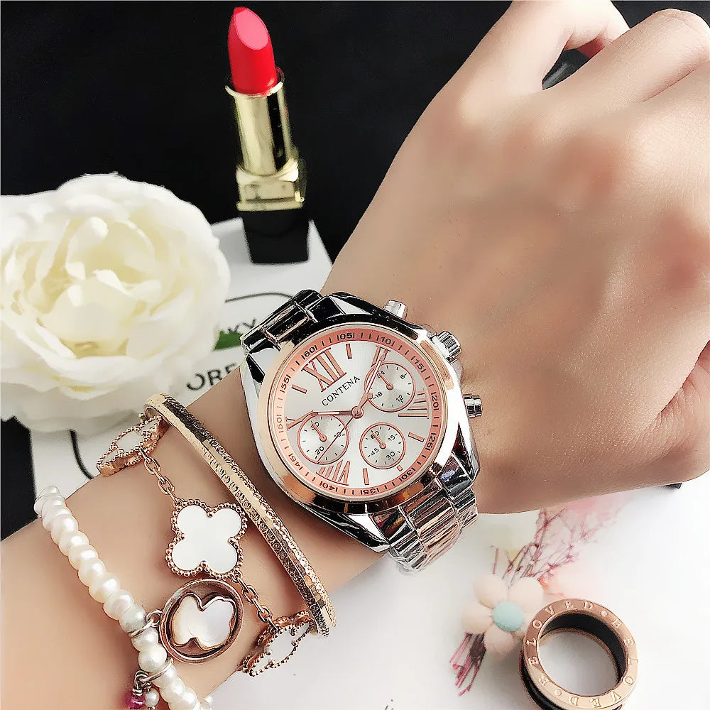Stainless Steel Roman Numeral Watch