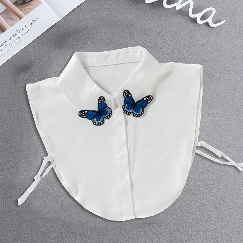 White Fake Collar Shirt Women Shawl Detachable Shirt Collar Lace False Collar Lapel Blouse Women Clothes Accessories Faux Col