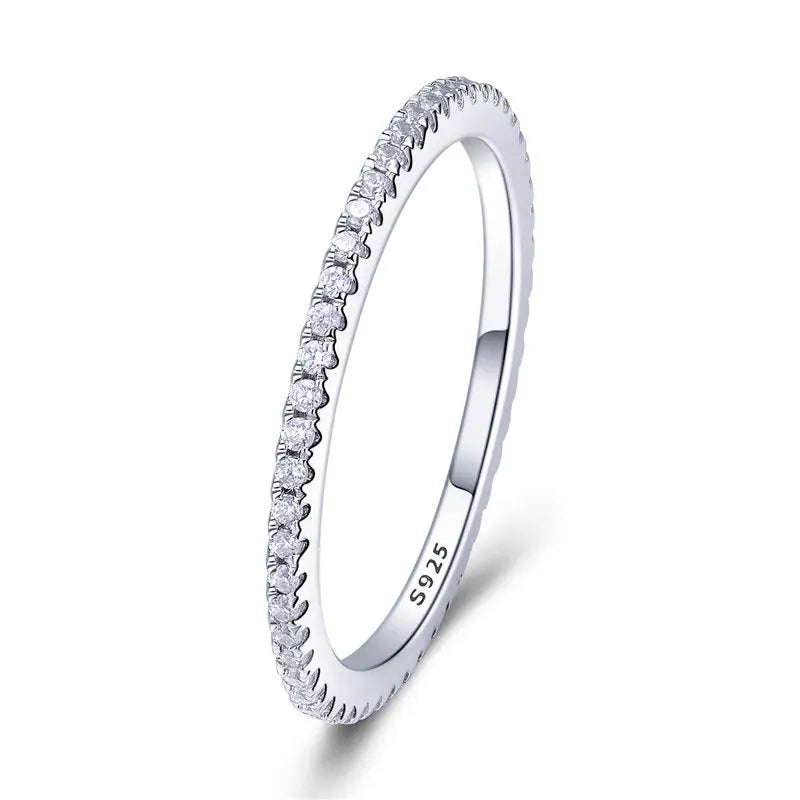 Gold Plated Simulated Diamond Stackable Rings for Women