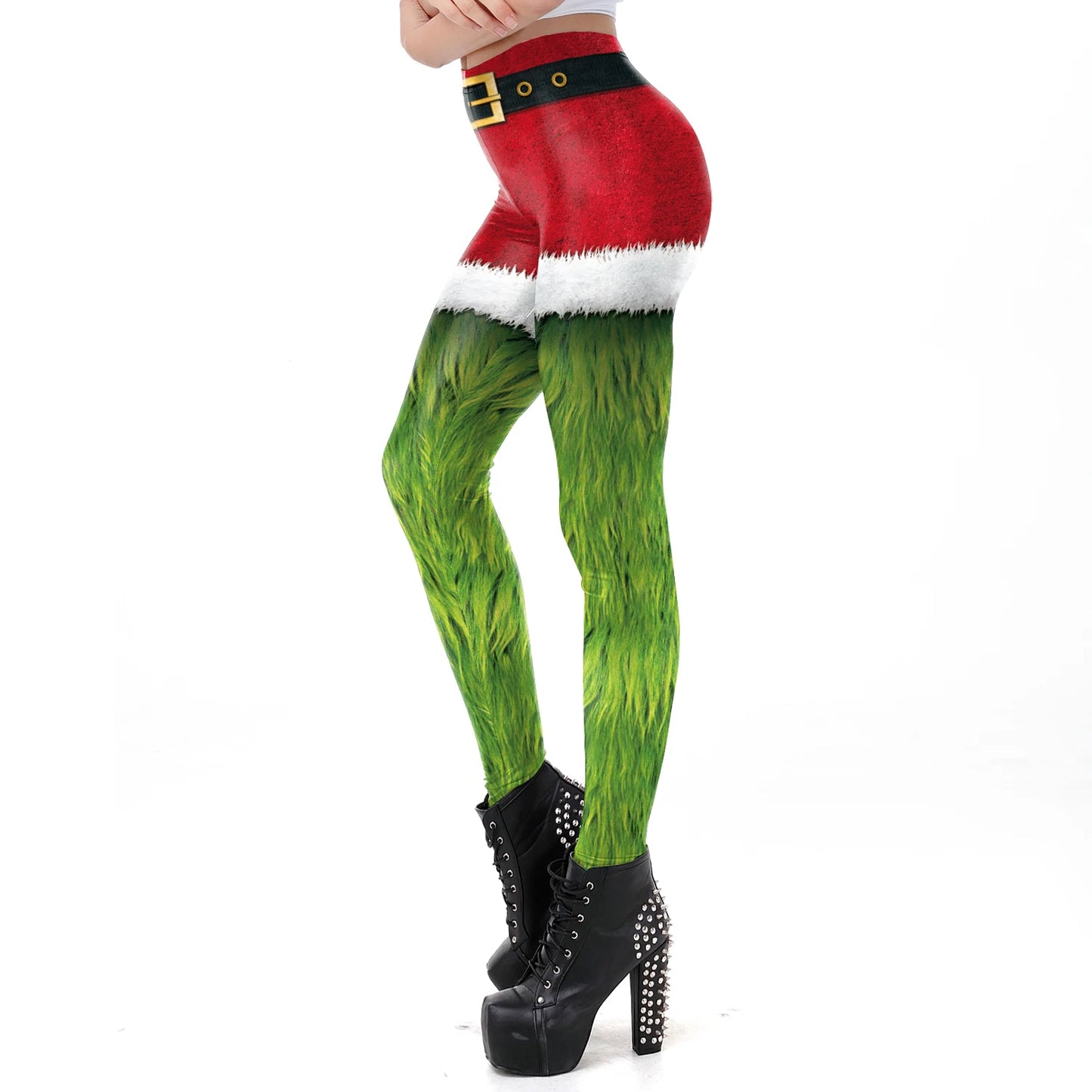 Cozy High Waist 3D Christmas Print Leggings for Women