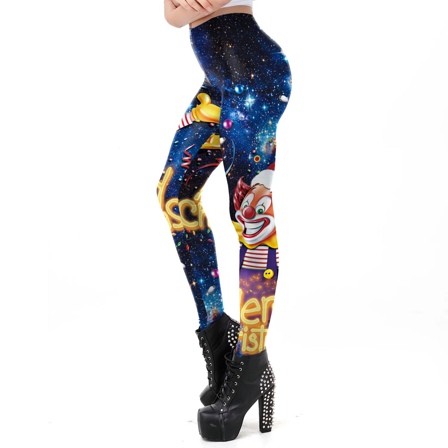Cozy High Waist 3D Christmas Print Leggings for Women