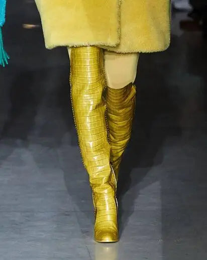 Fashion Winter Chunky Heel Over The Knee Boots For Women