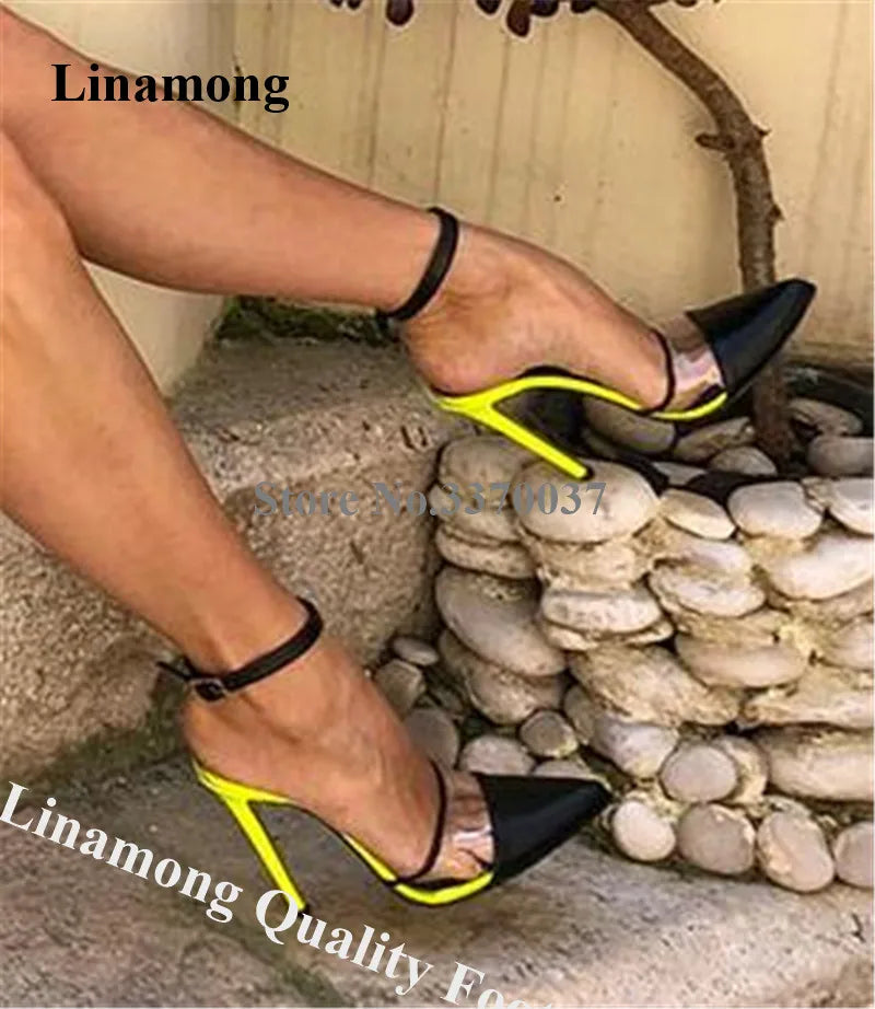 Transparent Cut Out Stiletto Pointed Toe Pumps for Women