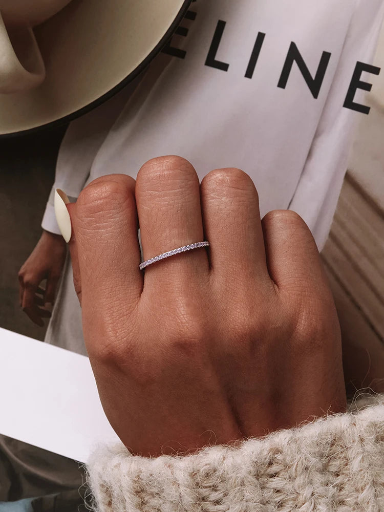 Gold Plated Simulated Diamond Stackable Rings for Women