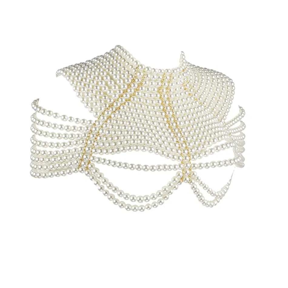 Pearl Beaded Shawl Top