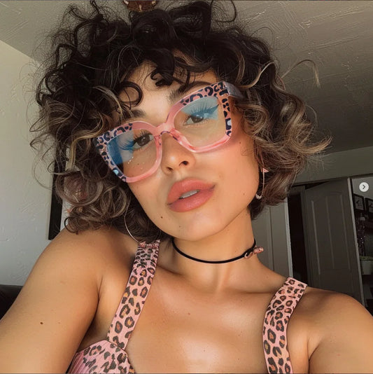 Custom Logo Oversized Leopard Print Frame Reading Glasses Square Anti Blue Light Reading Glasses for Women 2024