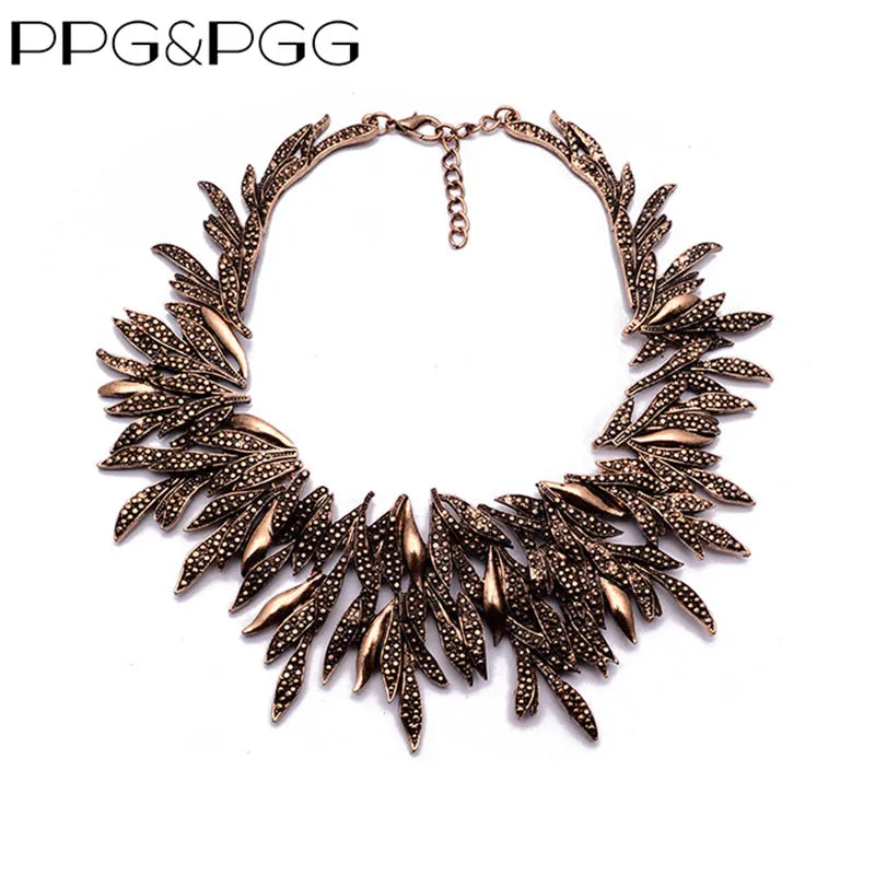 Vintage Statement Metal Collar Choker Necklace for Women