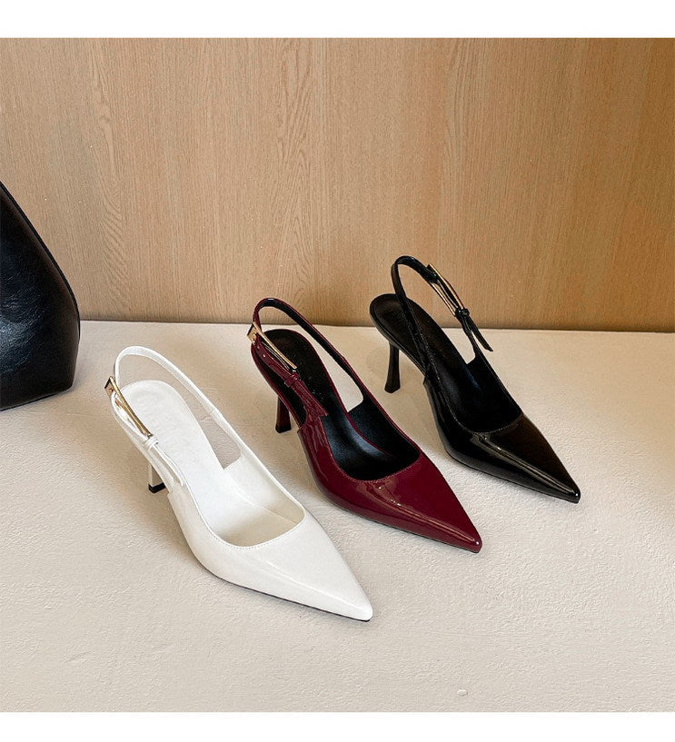 Patent Leather Buckle Strap High Heel Pumps for Women