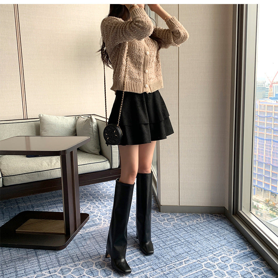 Cozy O Neck Cardigan With Pockets
