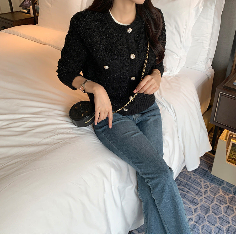 Cozy O Neck Cardigan With Pockets