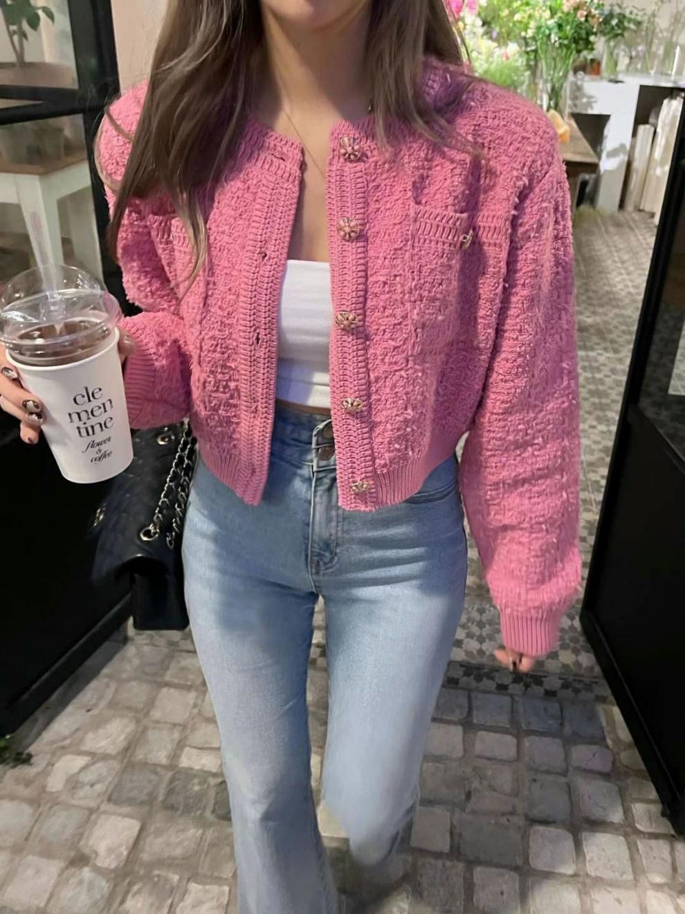 Cozy O Neck Cardigan With Pockets