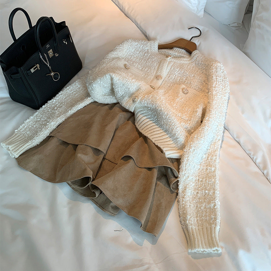 Cozy O Neck Cardigan With Pockets