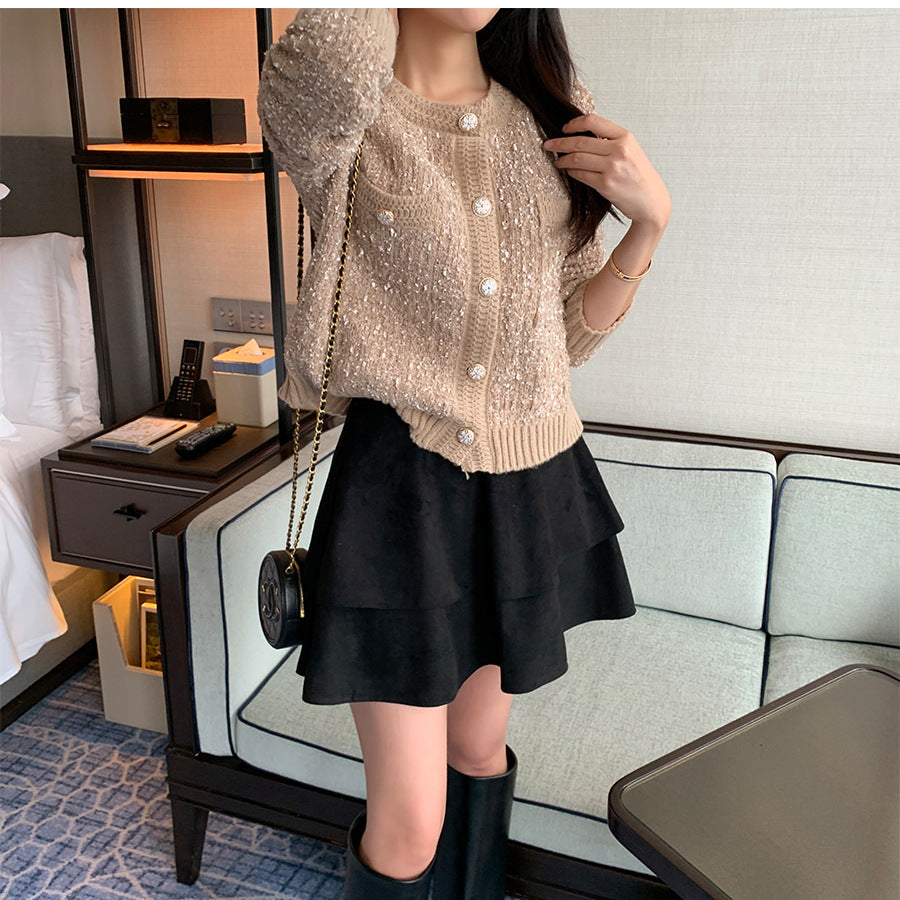 Cozy O Neck Cardigan With Pockets