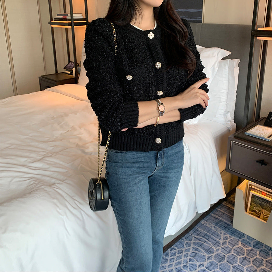 Cozy O Neck Cardigan With Pockets