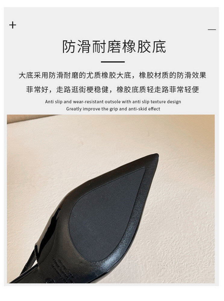 Patent Leather Buckle Strap High Heel Pumps for Women