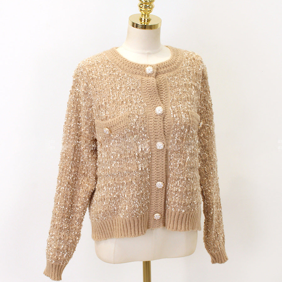 Cozy O Neck Cardigan With Pockets