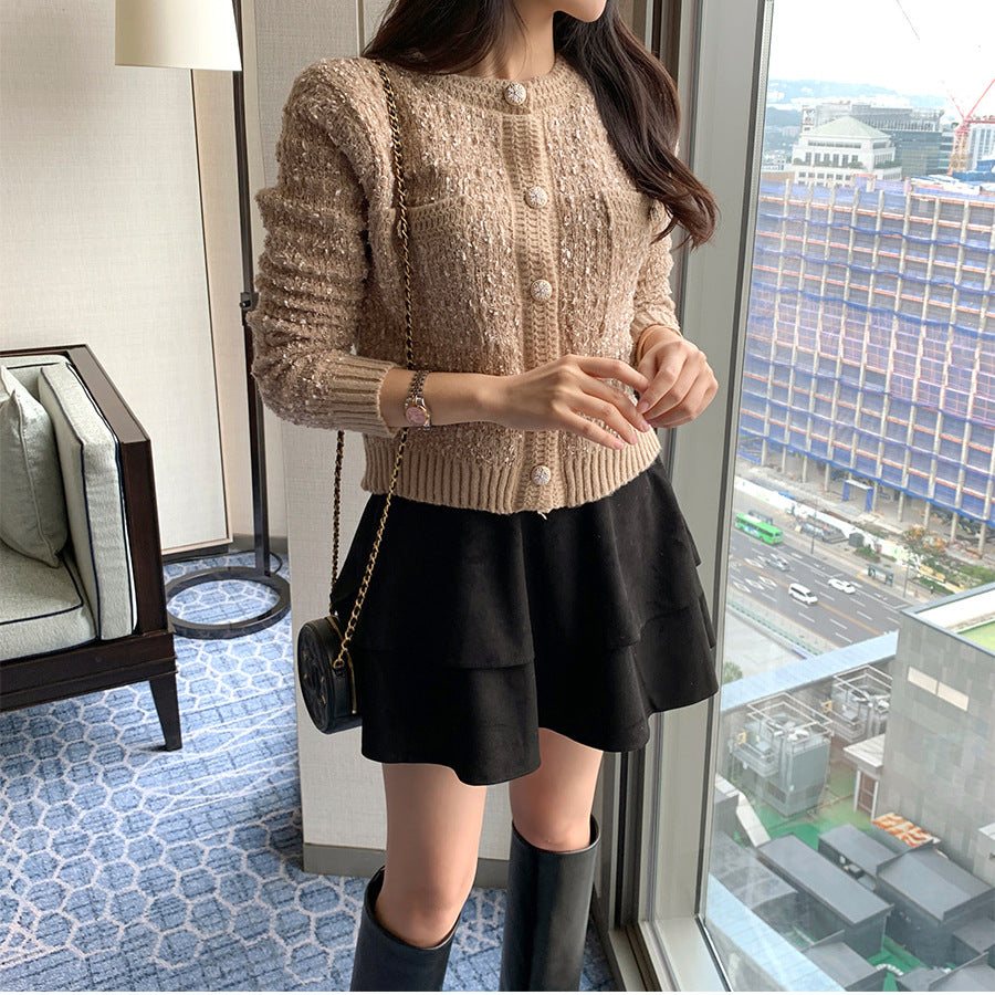 Cozy O Neck Cardigan With Pockets