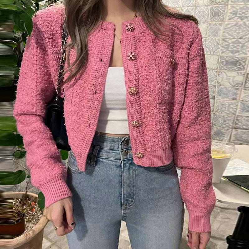 Cozy O Neck Cardigan With Pockets