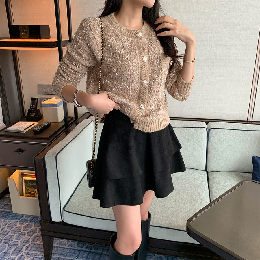 Cozy O Neck Cardigan With Pockets