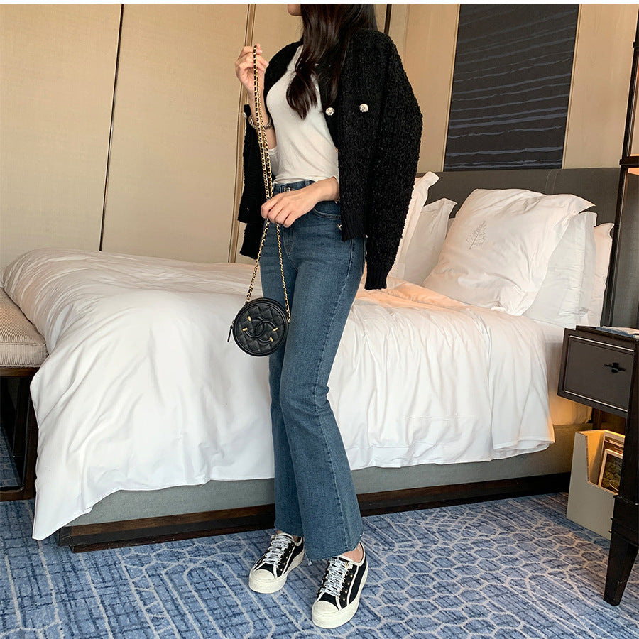 Cozy O Neck Cardigan With Pockets