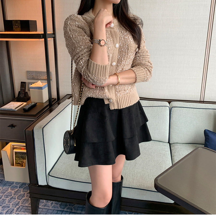 Cozy O Neck Cardigan With Pockets