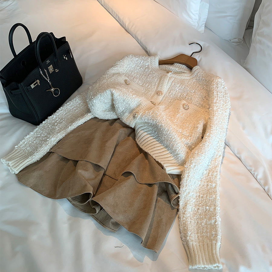 Cozy O Neck Cardigan With Pockets