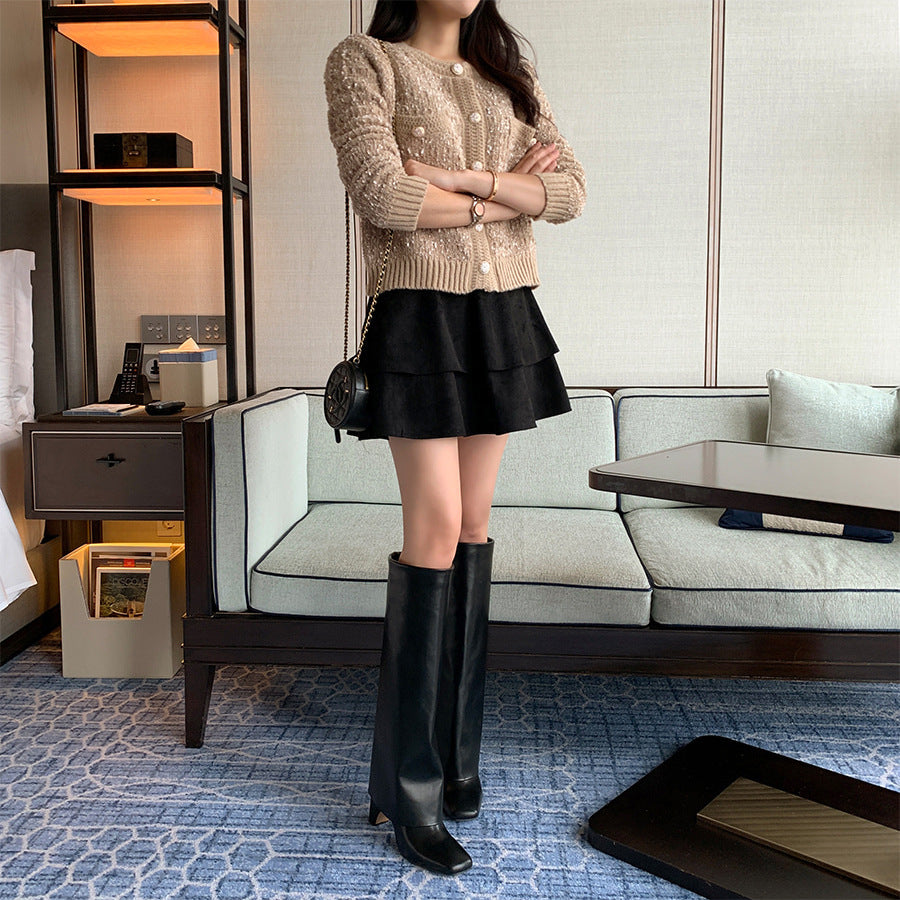Cozy O Neck Cardigan With Pockets
