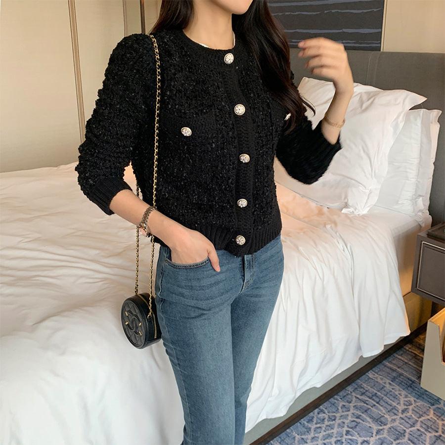 Cozy O Neck Cardigan With Pockets