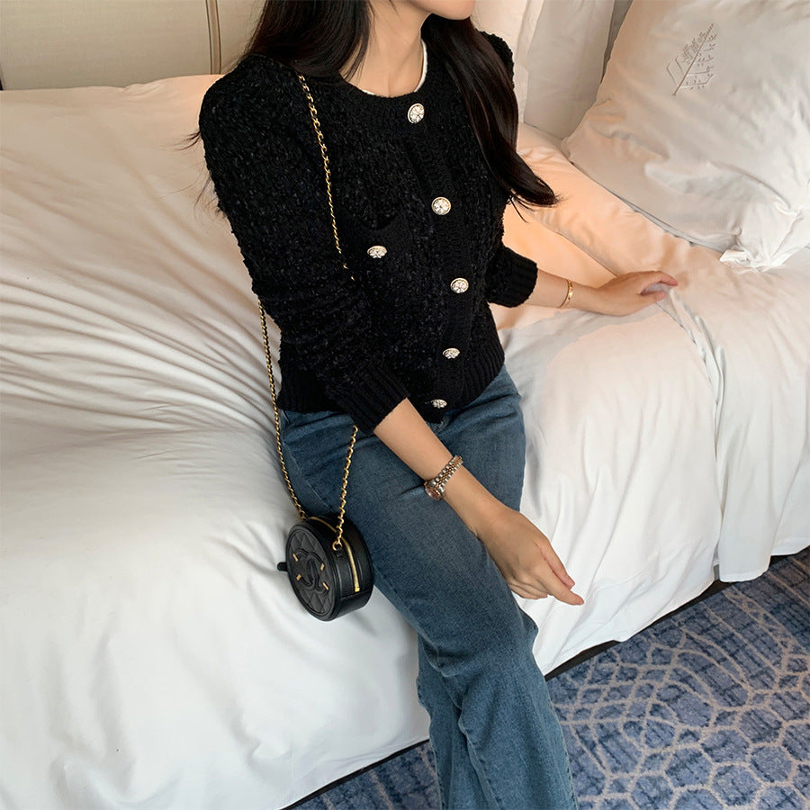 Cozy O Neck Cardigan With Pockets