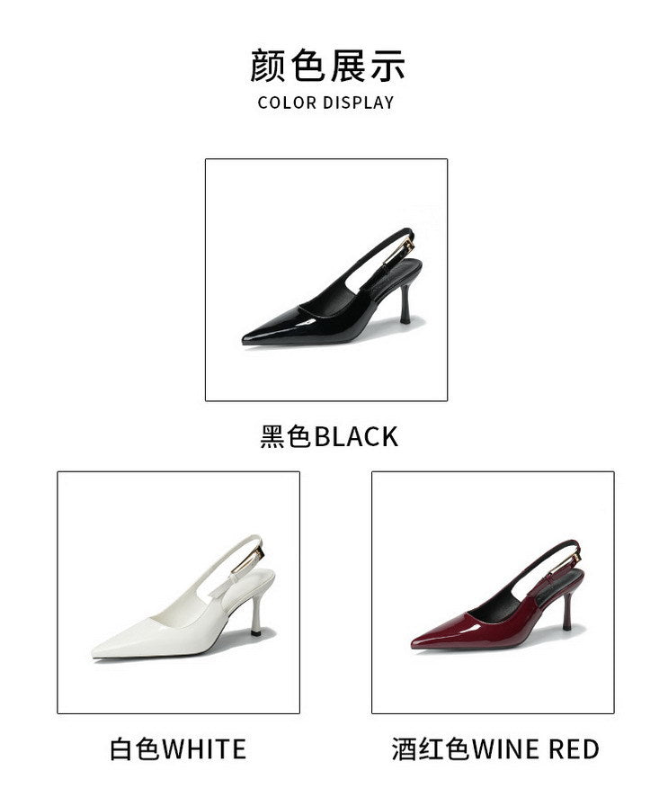 Patent Leather Buckle Strap High Heel Pumps for Women
