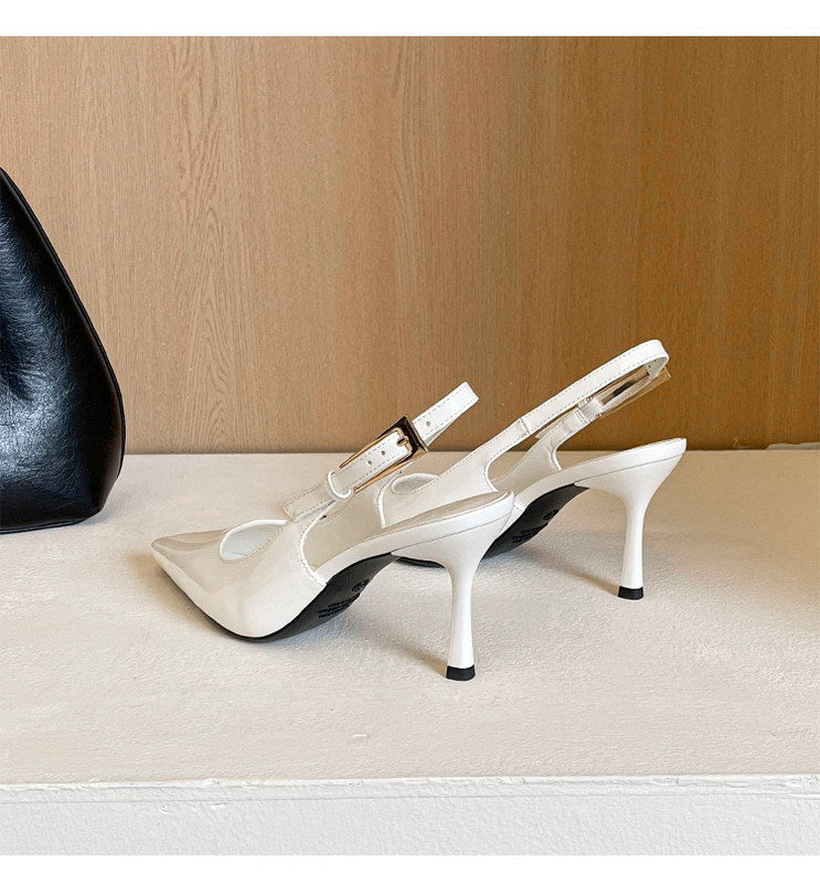 Patent Leather Buckle Strap High Heel Pumps for Women