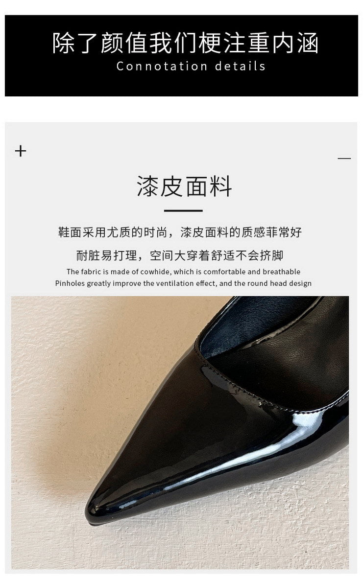 Patent Leather Buckle Strap High Heel Pumps for Women