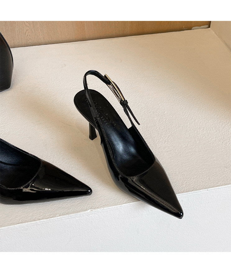 Patent Leather Buckle Strap High Heel Pumps for Women