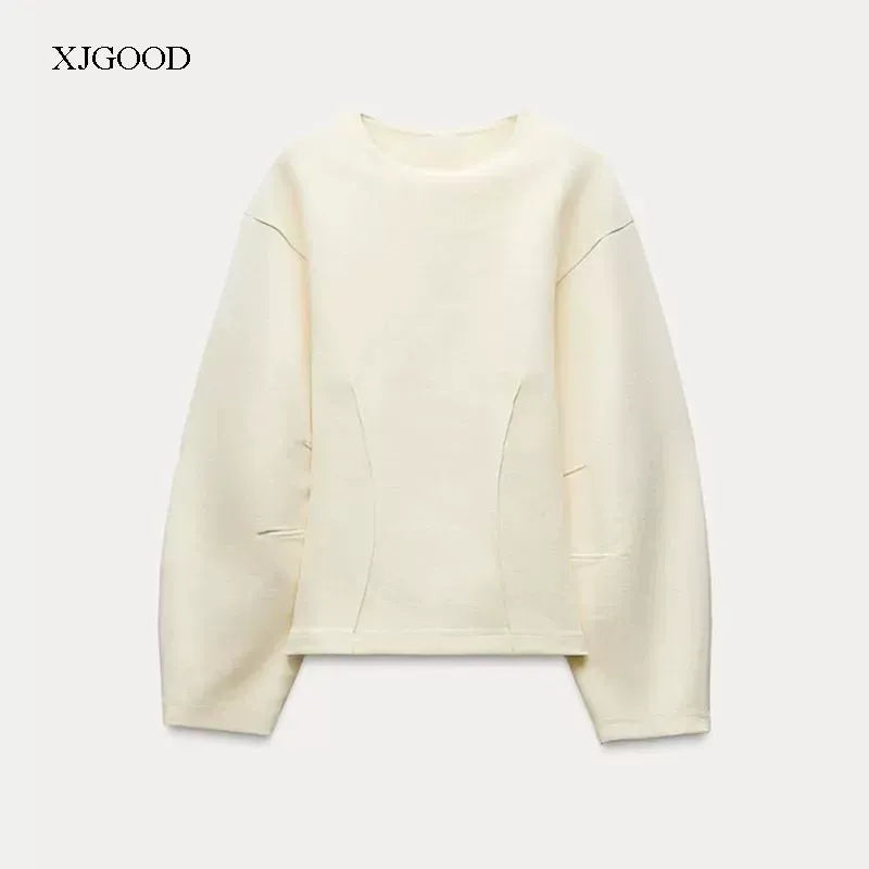 Loose O-neck Top Wide Leg Pants Set Loose O Collar Top Wide Leg Pants Set