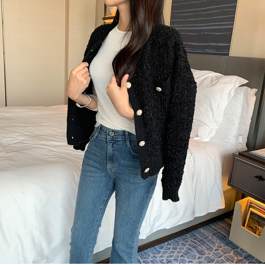 Cozy O Neck Cardigan With Pockets