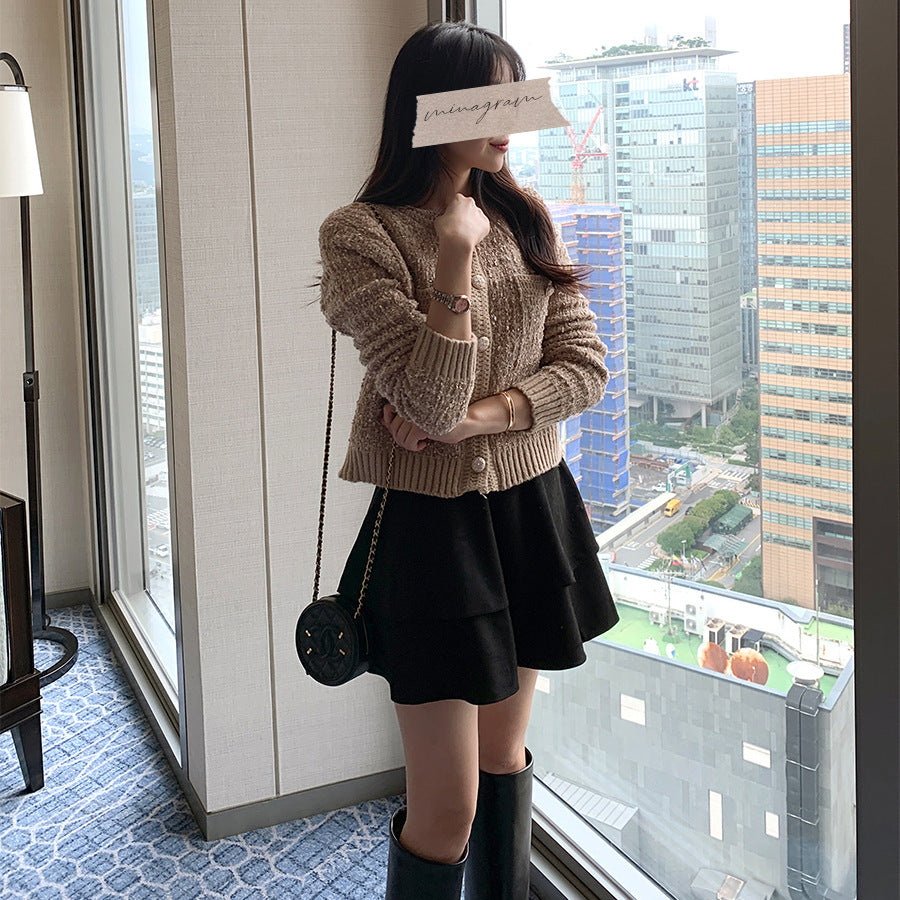 Cozy O Neck Cardigan With Pockets