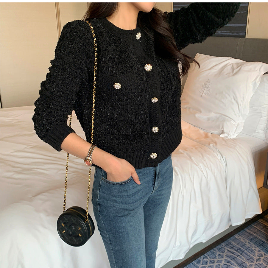 Cozy O Neck Cardigan With Pockets