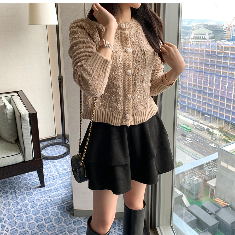 Cozy O Neck Cardigan With Pockets