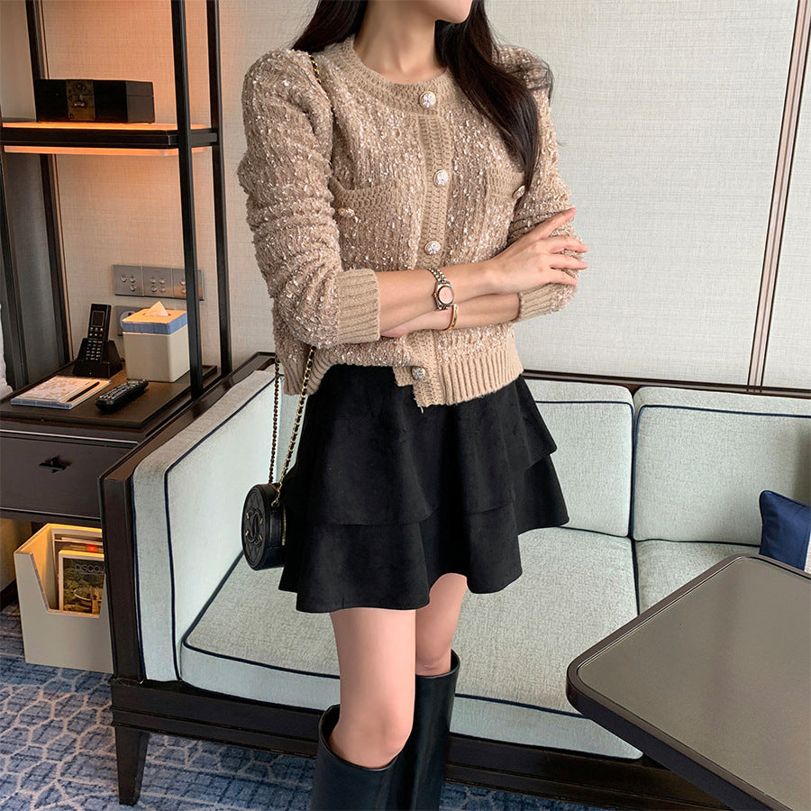 Cozy O Neck Cardigan With Pockets