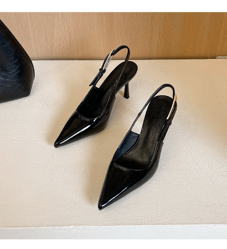 Patent Leather Buckle Strap High Heel Pumps for Women