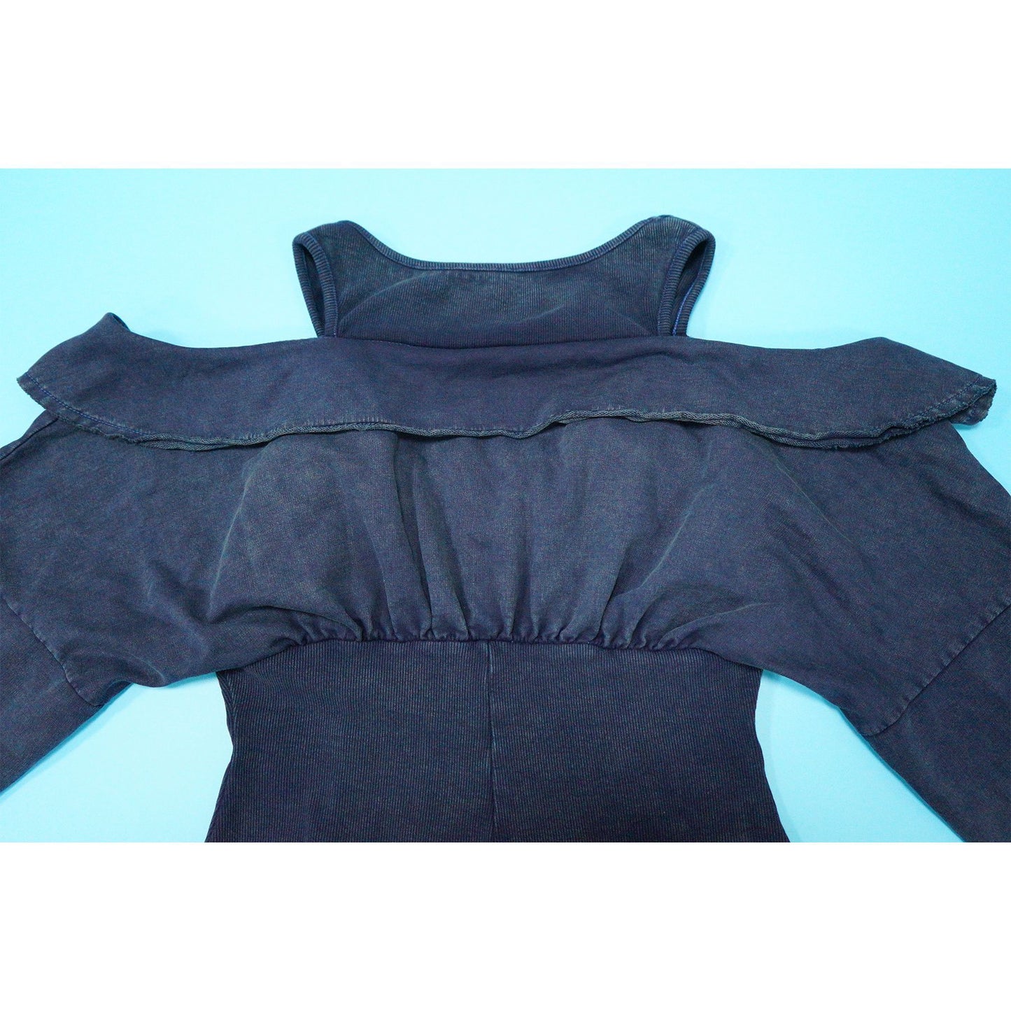 CM.YAYA Fashion Women Knit Ribbed Long Sleeve Moto Biker Jumpsuits Strap Autumn Washed Streetwear Slim One Piece Suit Romper