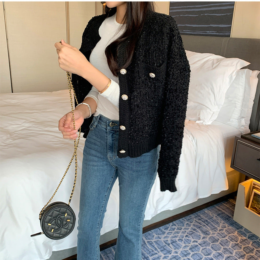 Cozy O Neck Cardigan With Pockets