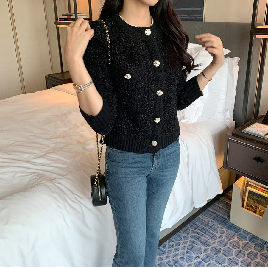Cozy O Neck Cardigan With Pockets