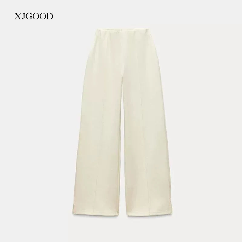 Loose O-neck Top Wide Leg Pants Set Loose O Collar Top Wide Leg Pants Set