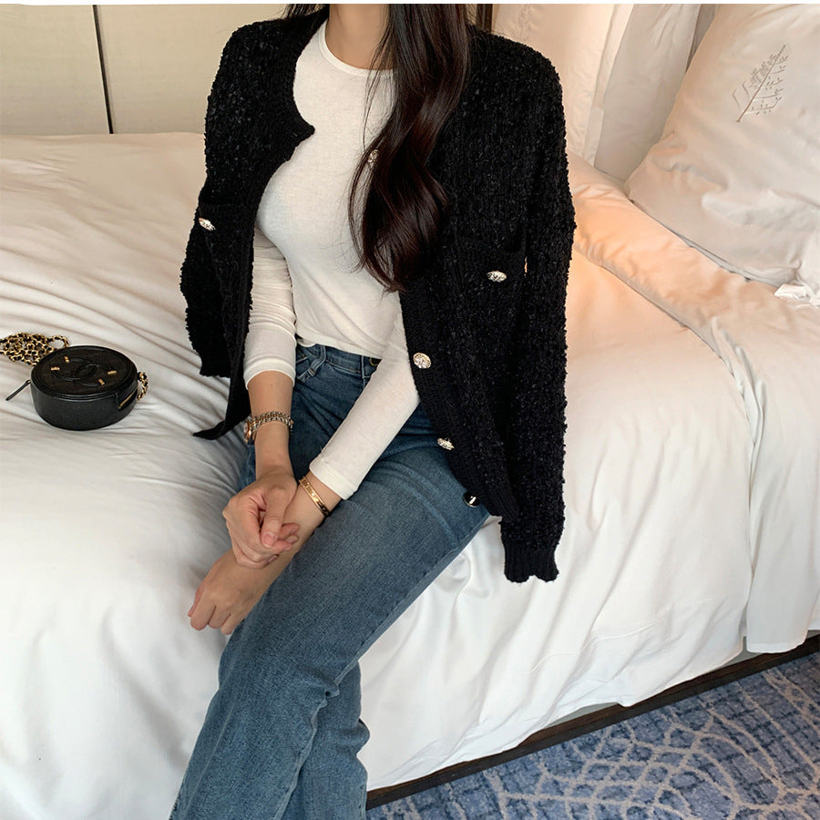 Cozy O Neck Cardigan With Pockets