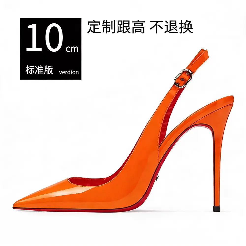 Pointed Toe Patent Leather Stiletto Heels for Women