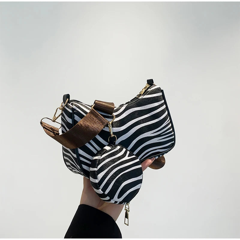 New Leopard Print Bag Fashion Cow Pattern Drawstring Bucket Bag Texture Brand Design Crossbody Bag Lady Versatile Storage Bag