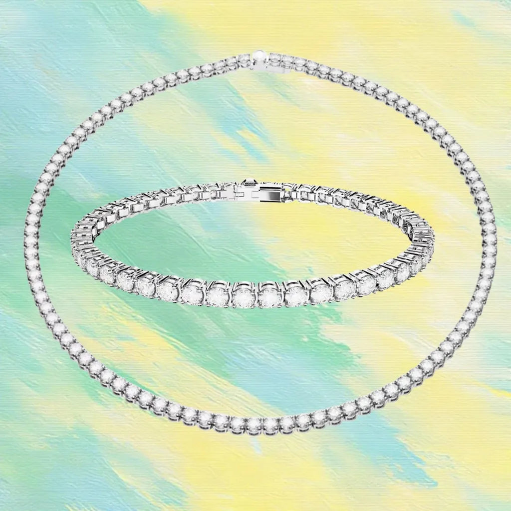 Gold Plated Sparkling Zirconia Jewelry Set for Women