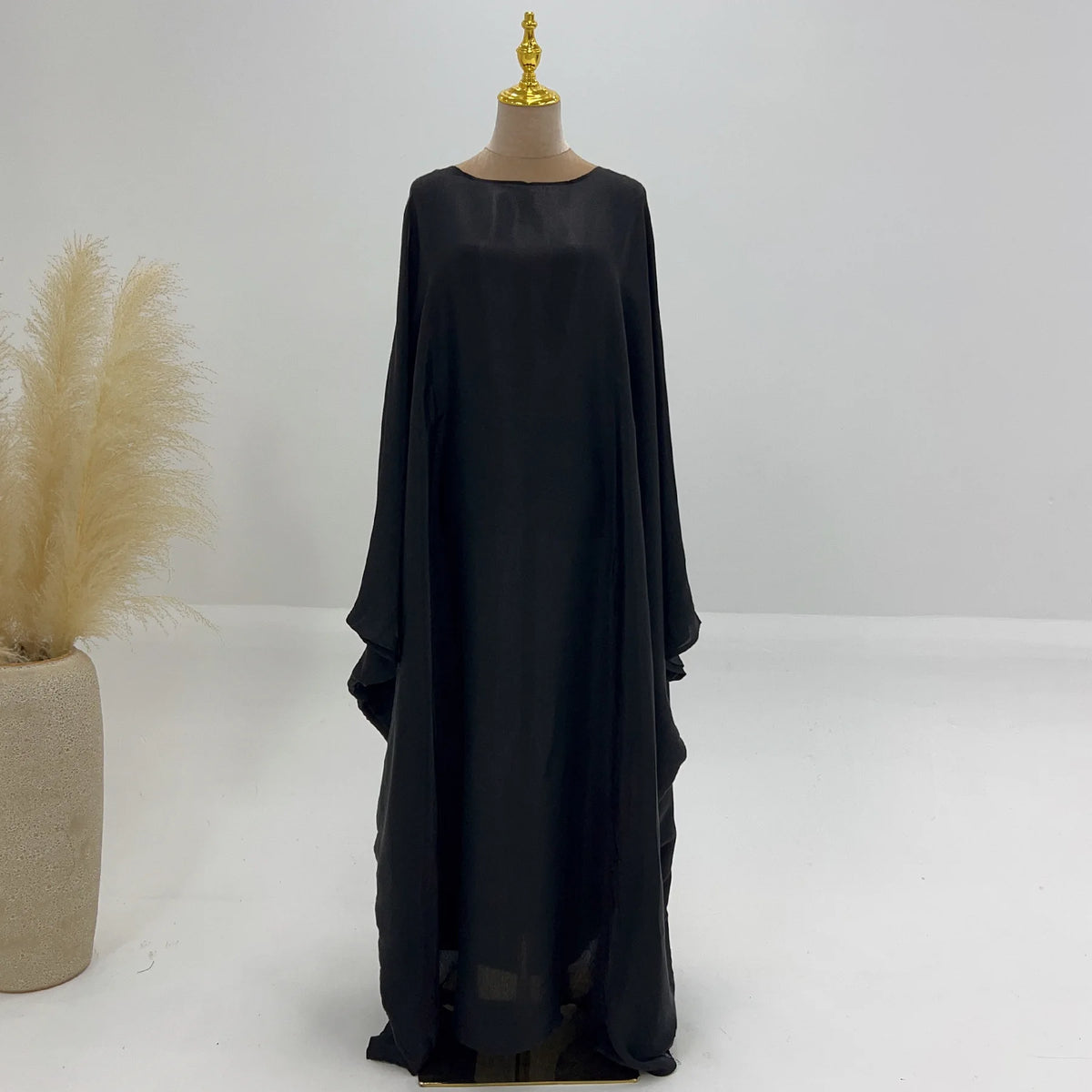 Shiny Loose Ankle-Length Kaftan Maxi Dress for Women