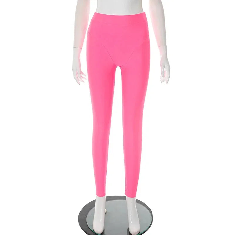 Sexy Pants Women Streetwear Summer 2025 New Solid Color Seamless High Waist Peach Hip Lift Back Fitness Slimming Sports Trousers
